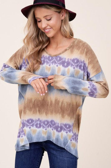 PLUS TIE DYE PRINT BOXY TOP - Rebel K Collective