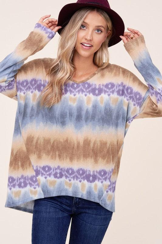 PLUS TIE DYE PRINT BOXY TOP - Rebel K Collective