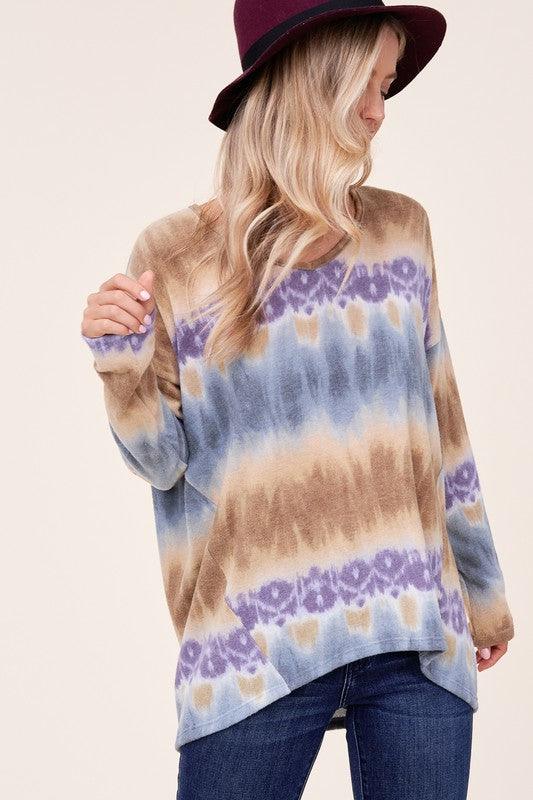 PLUS TIE DYE PRINT BOXY TOP - Rebel K Collective