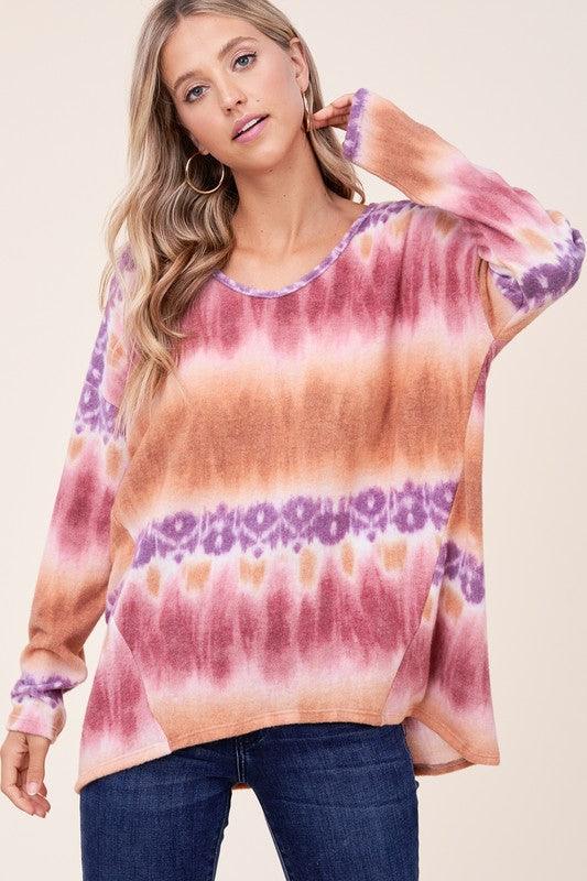 PLUS TIE DYE PRINT BOXY TOP - Rebel K Collective