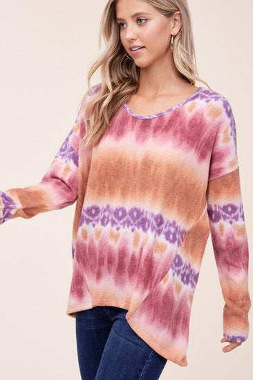 PLUS TIE DYE PRINT BOXY TOP - Rebel K Collective