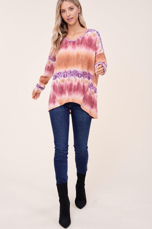 PLUS TIE DYE PRINT BOXY TOP - Rebel K Collective