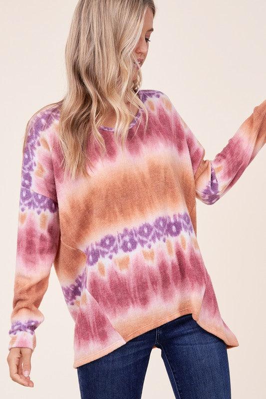 PLUS TIE DYE PRINT BOXY TOP - Rebel K Collective