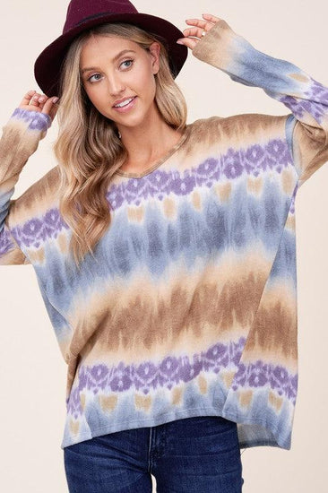 PLUS TIE DYE PRINT BOXY TOP - Rebel K Collective