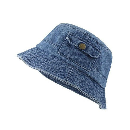 Pocket Accent Denim Bucket Hat - Rebel K Collective