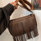 PU Leather Fringe Studded Crossbody Bag - Rebel K Collective