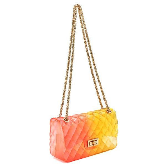 Quilt Embossed Multi Color Jelly Shoulder Bag - Rebel K Collective