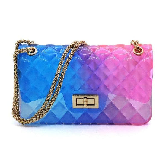 Quilt Embossed Multi Color Jelly Shoulder Bag - Rebel K Collective