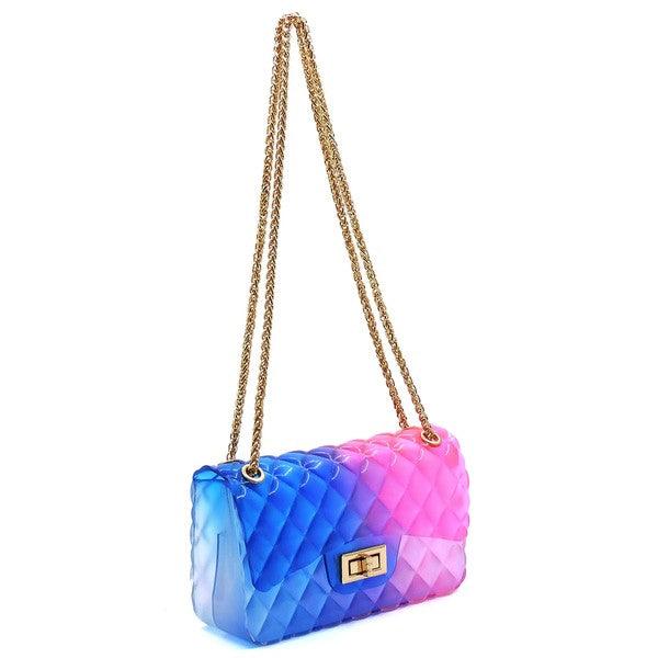 Quilt Embossed Multi Color Jelly Shoulder Bag - Rebel K Collective