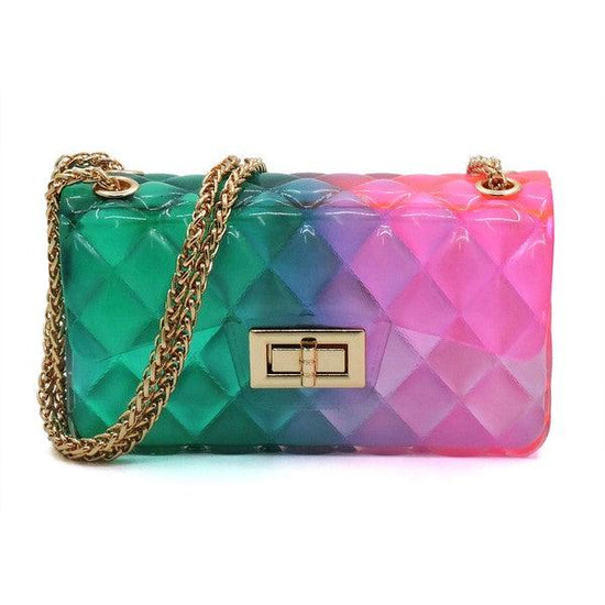 Quilt Embossed Multi Color Jelly Shoulder Bag - Rebel K Collective