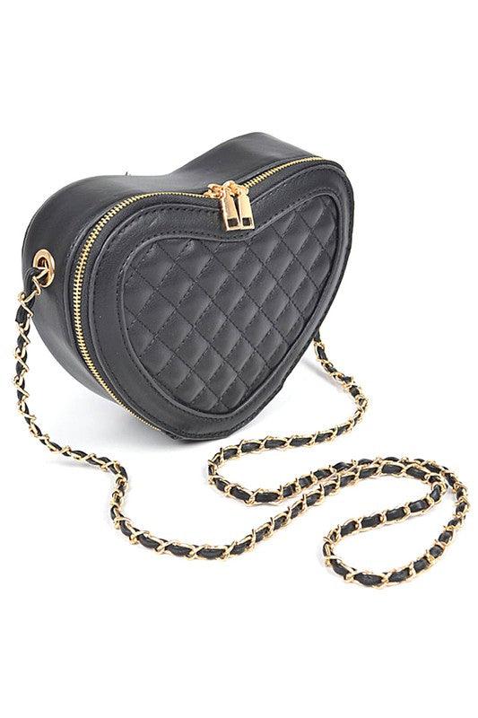 Quilted Heart Shape Swing Crossbody Bag - Rebel K Collective