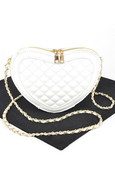 Quilted Heart Shape Swing Crossbody Bag - Rebel K Collective