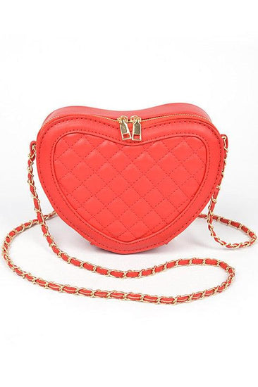 Quilted Heart Shape Swing Crossbody Bag - Rebel K Collective