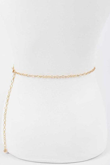 Rhinestone Heart Link Chain Belt - Rebel K Collective