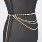 Rhinestone Pearl Station Layered Chain Belt - Rebel K Collective