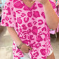 Rose Leopard Print V Neck Plus Size Tee - Rebel K Collective