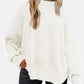 Round Neck Drop Shoulder Slit Sweater - Rebel K Collective