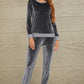 Round Neck Long Sleeve Loungewear Set with Pockets - Rebel K Collective