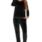 Round Neck Long Sleeve Loungewear Set with Pockets - Rebel K Collective