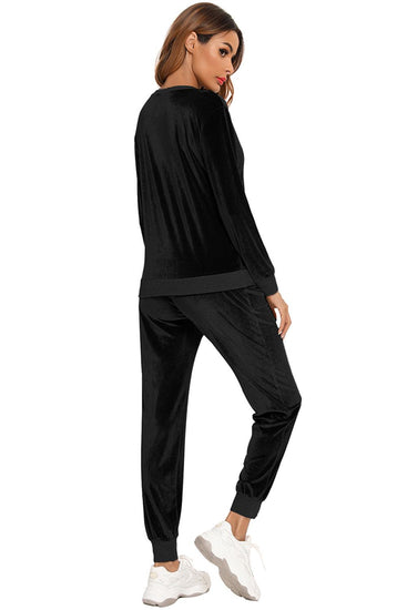 Round Neck Long Sleeve Loungewear Set with Pockets - Rebel K Collective