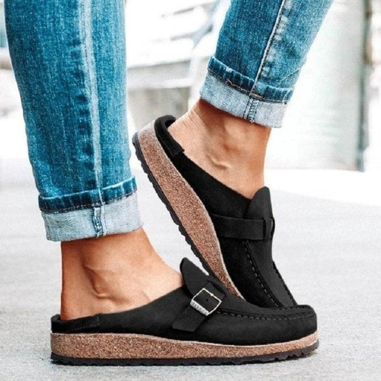 Round Toe Low Heel Buckle Sneakers - Rebel K Collective