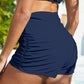 Ruched Mid-Rise Waist Swim Shorts - Rebel K Collective