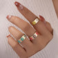 Set of three ring bands with flowers - Rebel K Collective