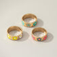 Set of three ring bands with flowers - Rebel K Collective