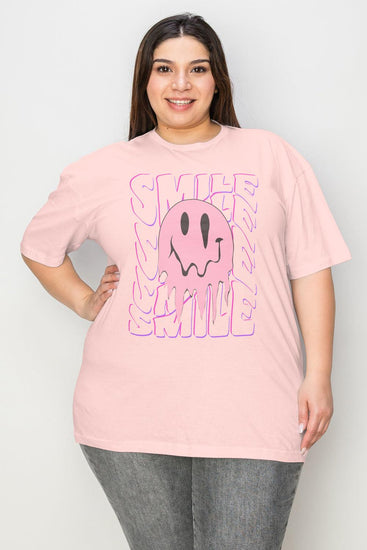 Simply Love Full Size Smile-Face Graphic T-Shirt - Rebel K Collective