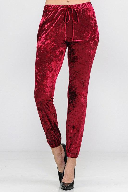 SOLID ICE VELVET JOGGERS CASUAL PANTS - Rebel K Collective