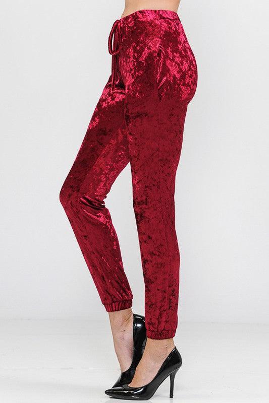 SOLID ICE VELVET JOGGERS CASUAL PANTS - Rebel K Collective