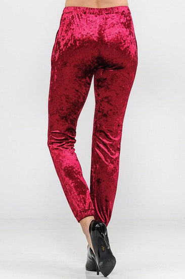 SOLID ICE VELVET JOGGERS CASUAL PANTS - Rebel K Collective