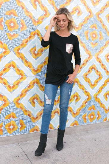 SOLID SEQUENCE POCKET TUNIC TOP - Rebel K Collective