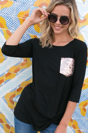 SOLID SEQUENCE POCKET TUNIC TOP - Rebel K Collective