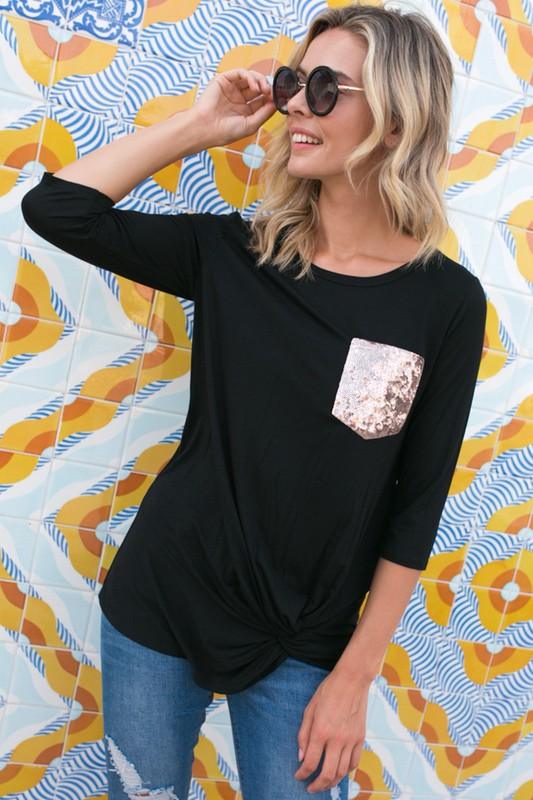 SOLID SEQUENCE POCKET TUNIC TOP - Rebel K Collective