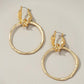 Statement hammered hoop drop earrings - Rebel K Collective