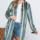 STRIPE VELVET LONG CARDIGAN - Rebel K Collective