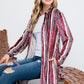 STRIPE VELVET LONG CARDIGAN - Rebel K Collective