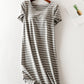 Striped Round Neck Short Sleeve Dress - Rebel K Collective