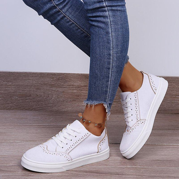 Suede Lace-Up Flat Sneakers - Rebel K Collective