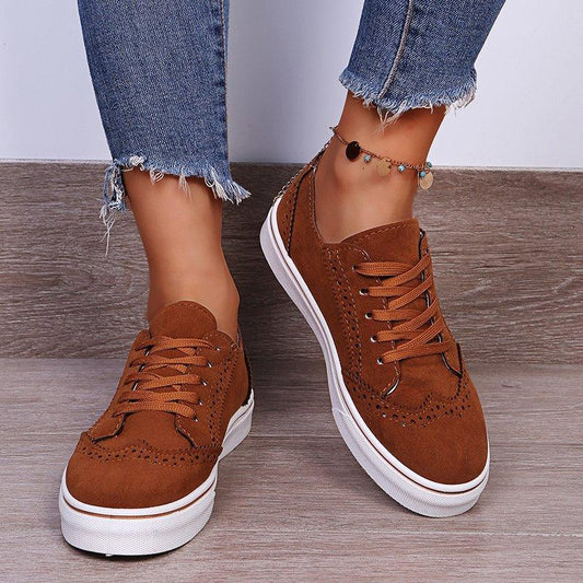 Suede Lace-Up Flat Sneakers - Rebel K Collective