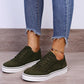 Suede Lace-Up Flat Sneakers - Rebel K Collective