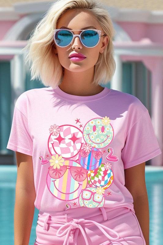 Summer Smile Face Collage Graphic T Shirts - Rebel K Collective