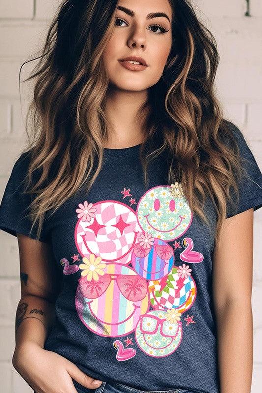 Summer Smile Face Collage Graphic T Shirts - Rebel K Collective