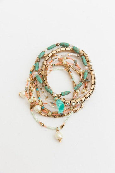 Sweet Pastel Studded Beads Layered Bracelet - Rebel K Collective