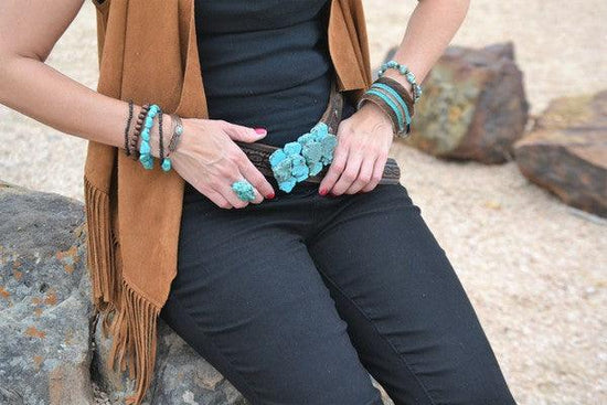 Turquoise Chunk on Cuff Ring - Rebel K Collective