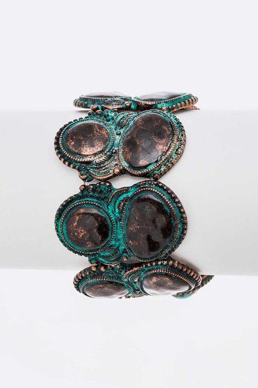 TURQUOISE STONE WESTERN STRETCH BRACELET - Rebel K Collective