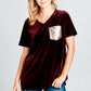 VELVET SEQUINCE POCKET BOXY TOP - Rebel K Collective