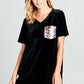 VELVET SEQUINCE POCKET BOXY TOP - Rebel K Collective