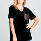 VELVET SEQUINCE POCKET BOXY TOP - Rebel K Collective